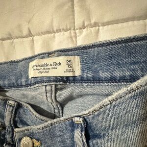 Abercrombie & Fitch Women's Super Skinny Ankle Jeans in Light Blue